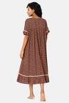 Naiduhall Cotton Mid Length Nightdress - Navy Blue — thumbnail 4